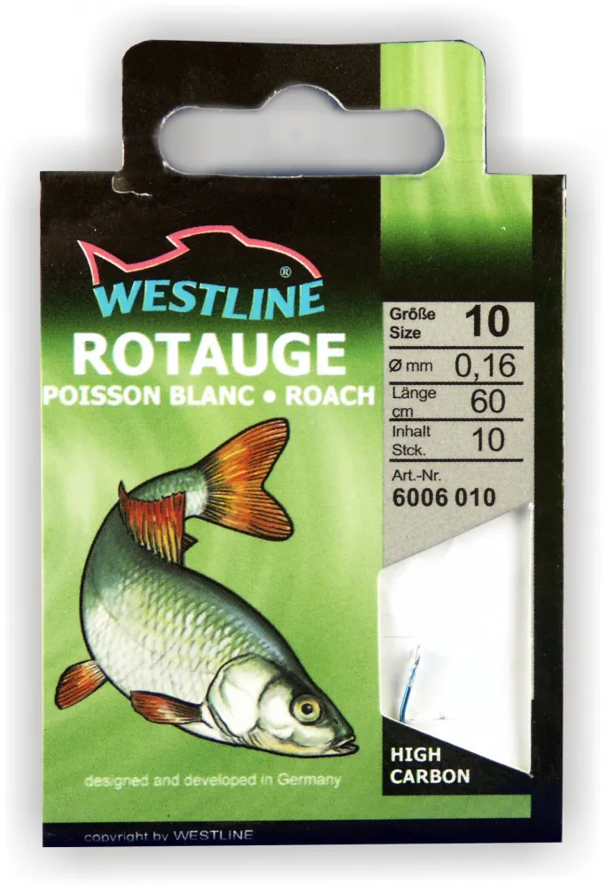10 Stück Angelhaken Rotauge blau Westline Rotaugehaken - verschiedene Größen