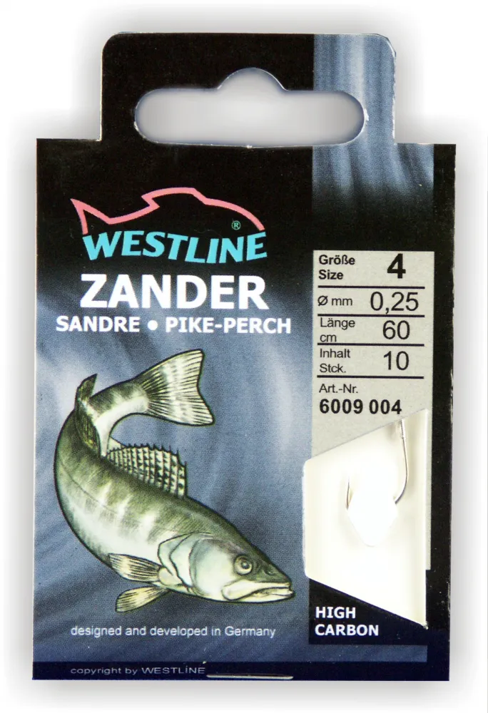 10 Stück Angelhaken Zander brüniert Westline Zanderhaken - verschiedene Größen