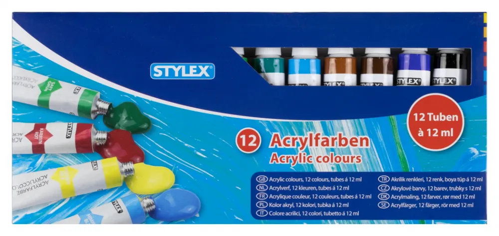 Acrylfarbe 12 Tuben à 12 ml