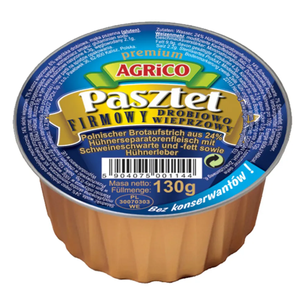 Agrico Pasztet drobiowy Geflügelpastete 130 g