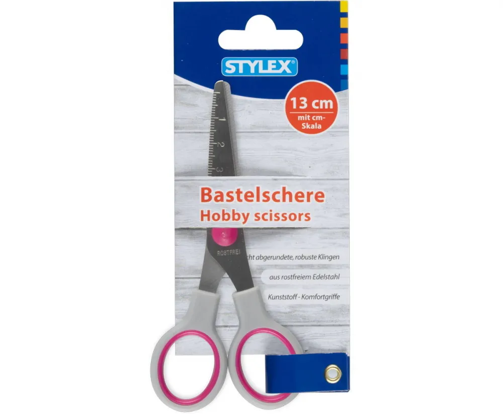 Bastelschere abgerundete Spitzen cm-Skala