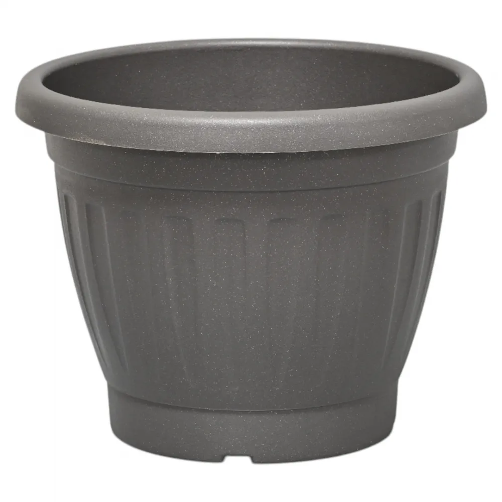 Blumentopf rund gerippt ø20 - 60 cm anthrazit