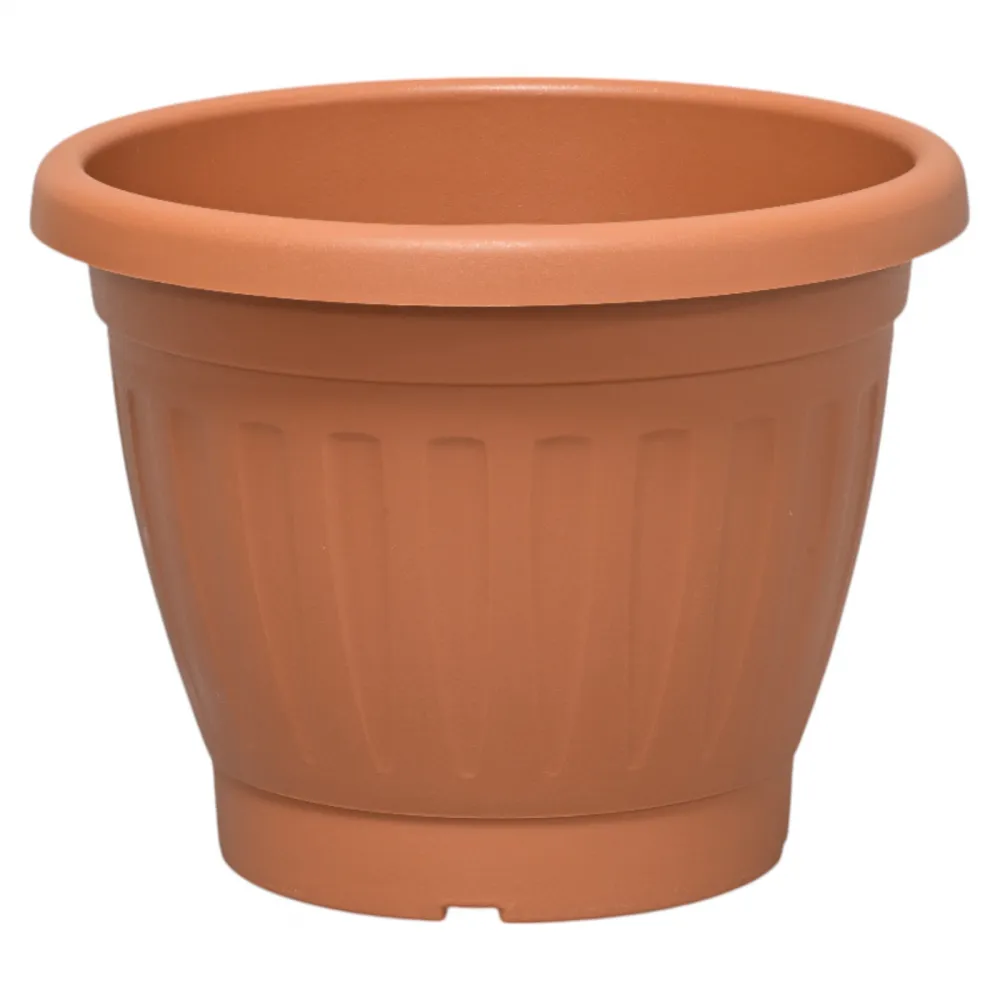 Blumentopf rund gerippt ø20-60cm Anthrazit / Terracotta