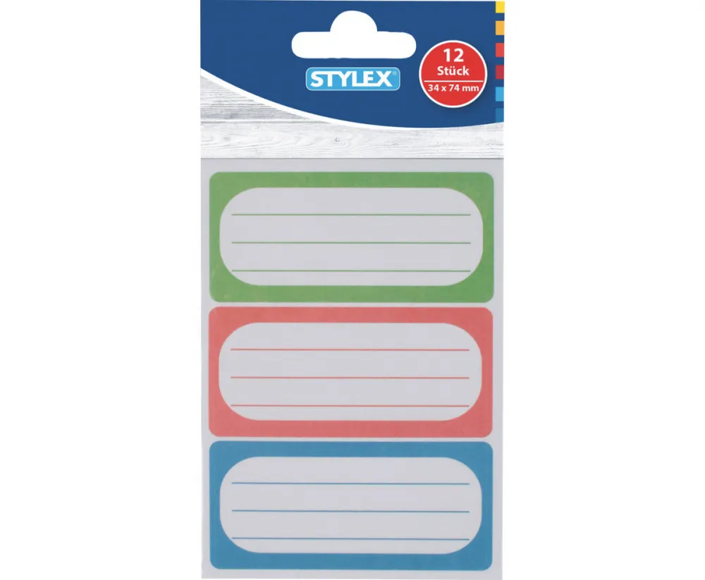 Buch-Etiketten 34 x 74 mm 12 Stück