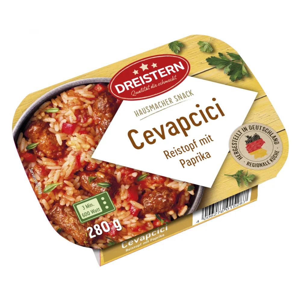Cevapcici mit Reis u Paprika 280g Schale