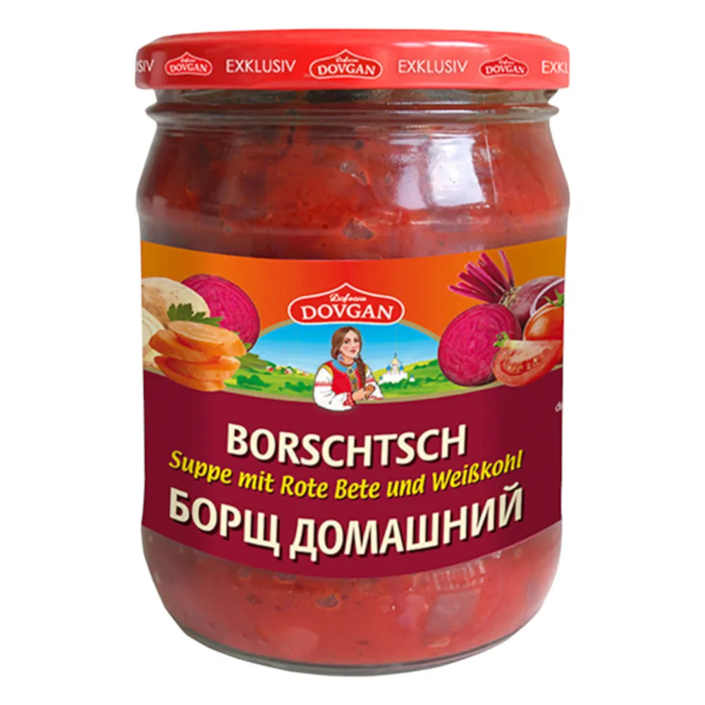 DOVGAN Borschtsch Suppe mit Rote Bete und Weißkohl 480g