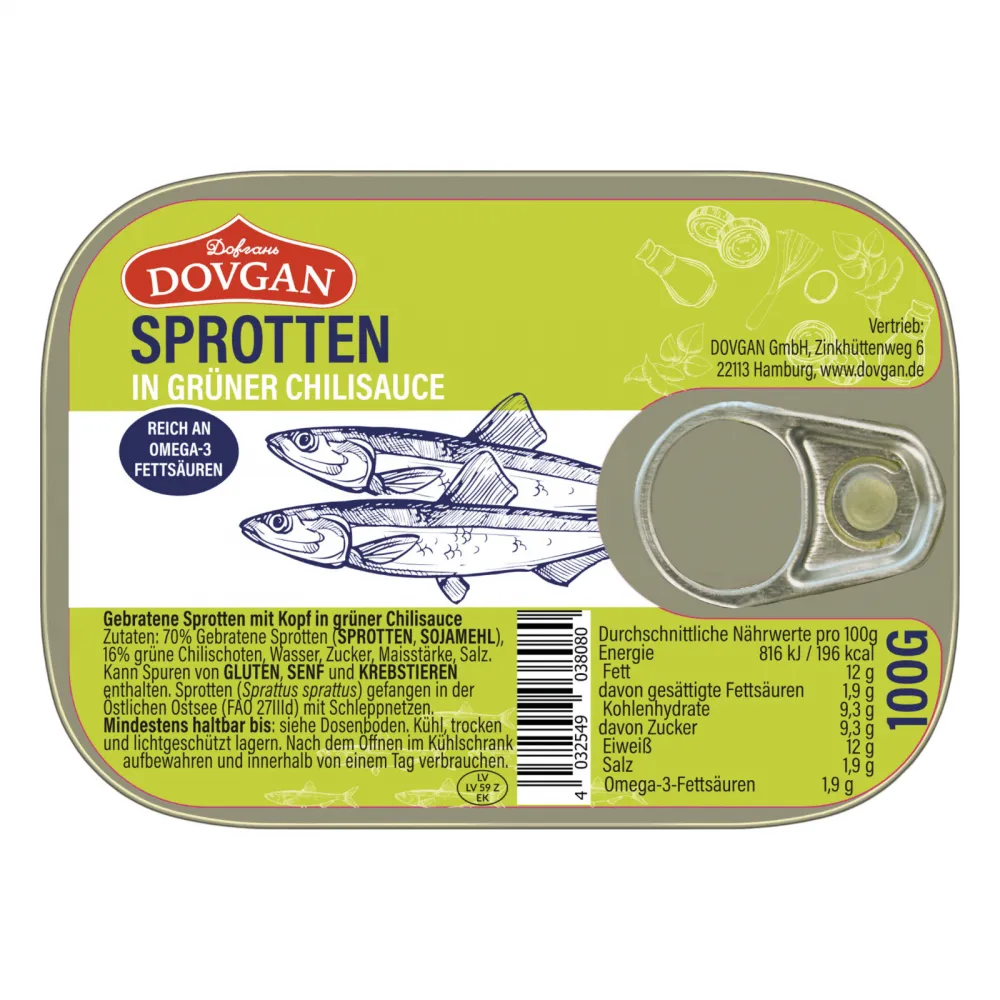 DOVGAN Sprotten ingrün Chillisauce 100g