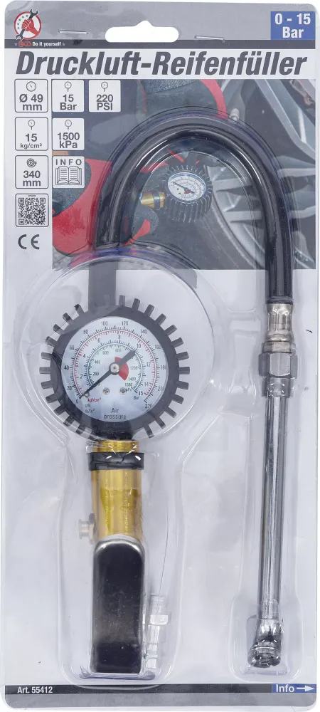 Druckluft-Reifenfüller 0 - 15 bar