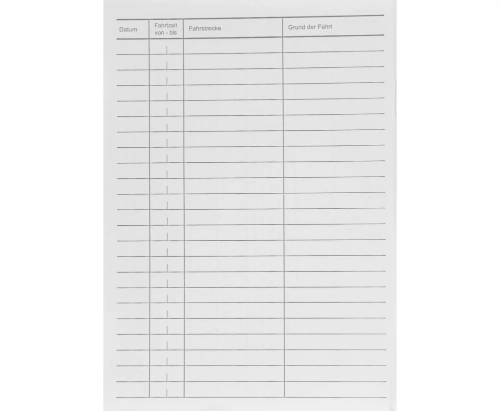 Fahrtenbuch DIN A5 40 Blatt FSC