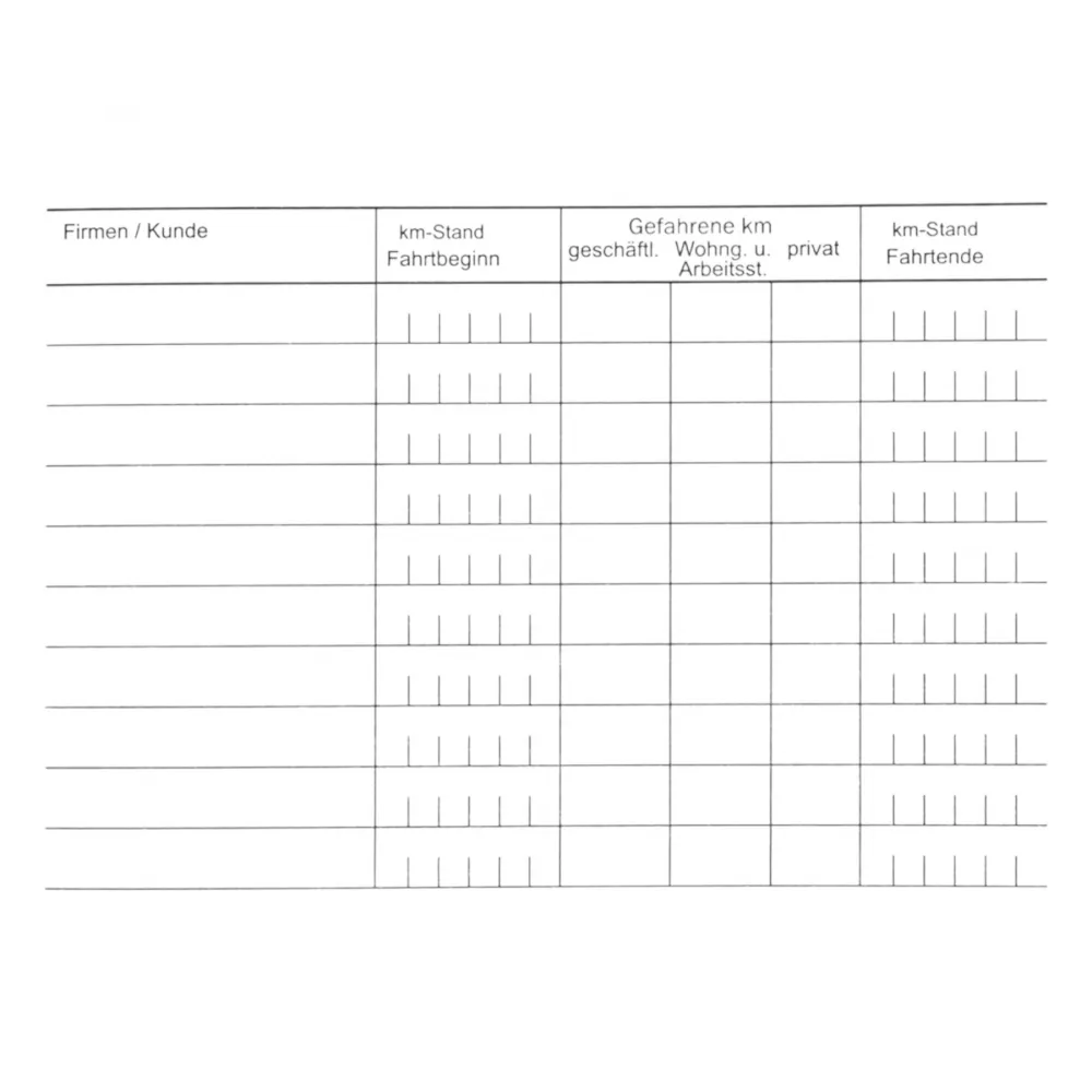 Fahrtenbuch DIN A6 40 Blatt FSC