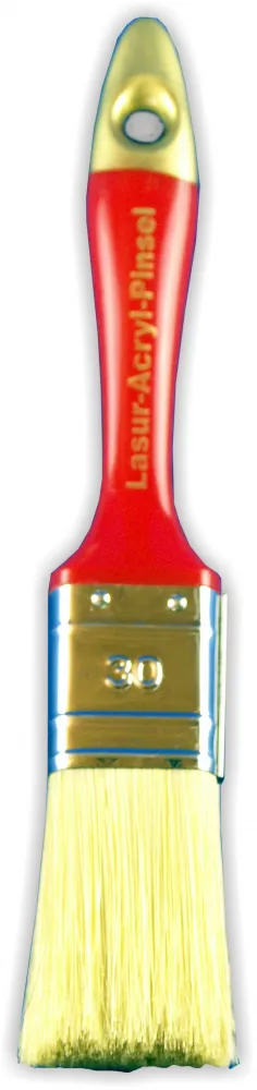 Flachpinsel 30mm, 6. Stärke Reine PET-Borste, Kst.-Stiel