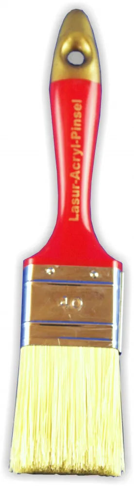 Flachpinsel 40mm, 6. Stärke Reine PET-Borste, Kst.-Stiel