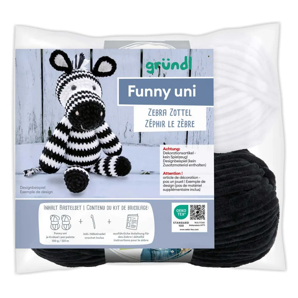 Funny UNI Häkelset - Zebra