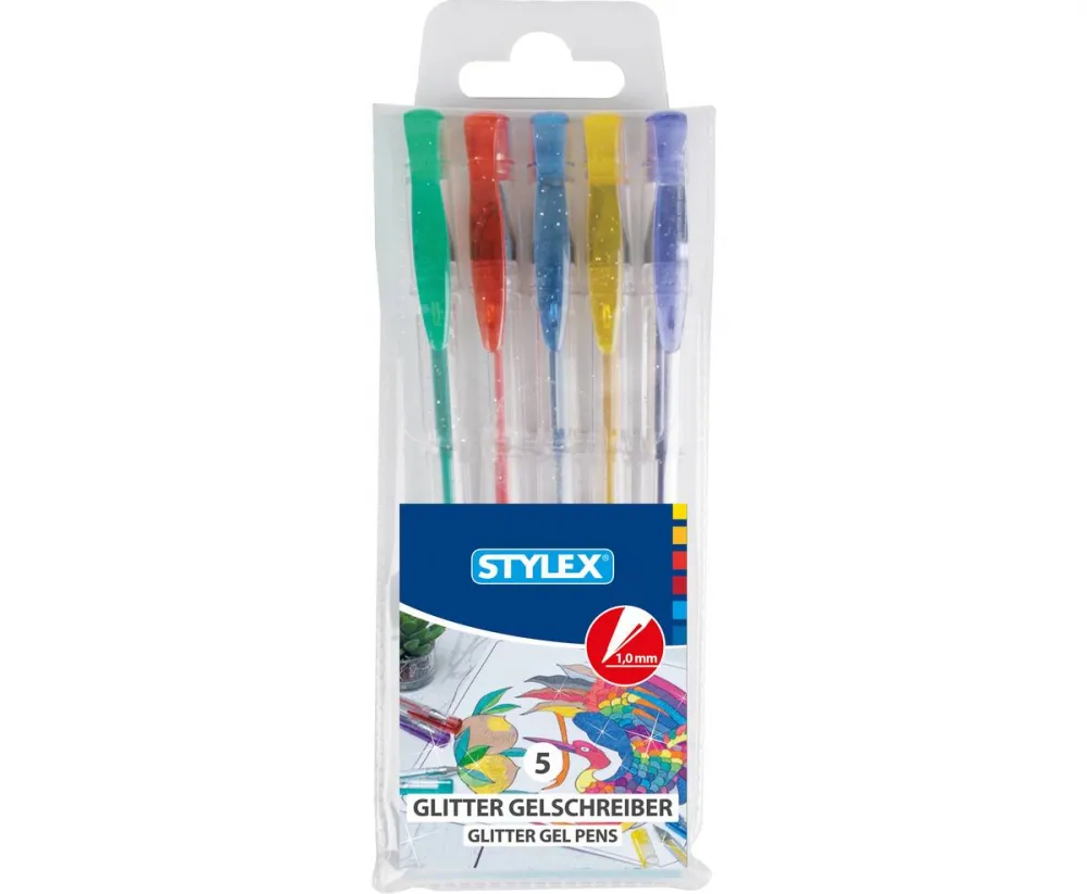 Gelschreiber Glitter 5 Stück