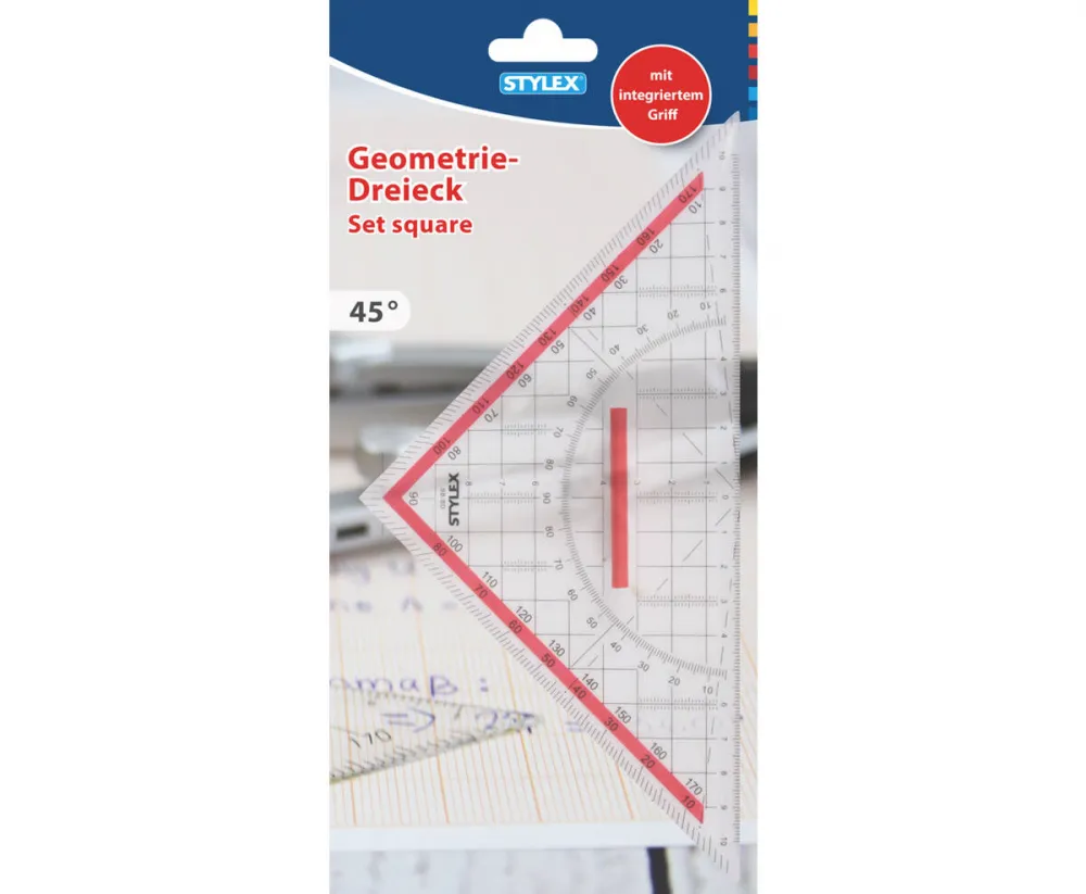 Geometriedreieck 22 cm mit Griff