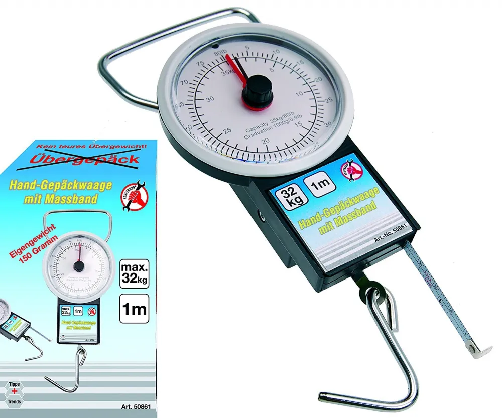 Gepäckwaage mit Maßband, bis 32 kg