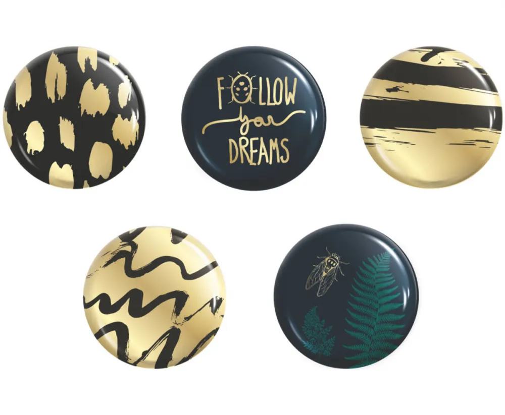 Glasmagnete mit Motiv Ø 28 mm 5 Stück