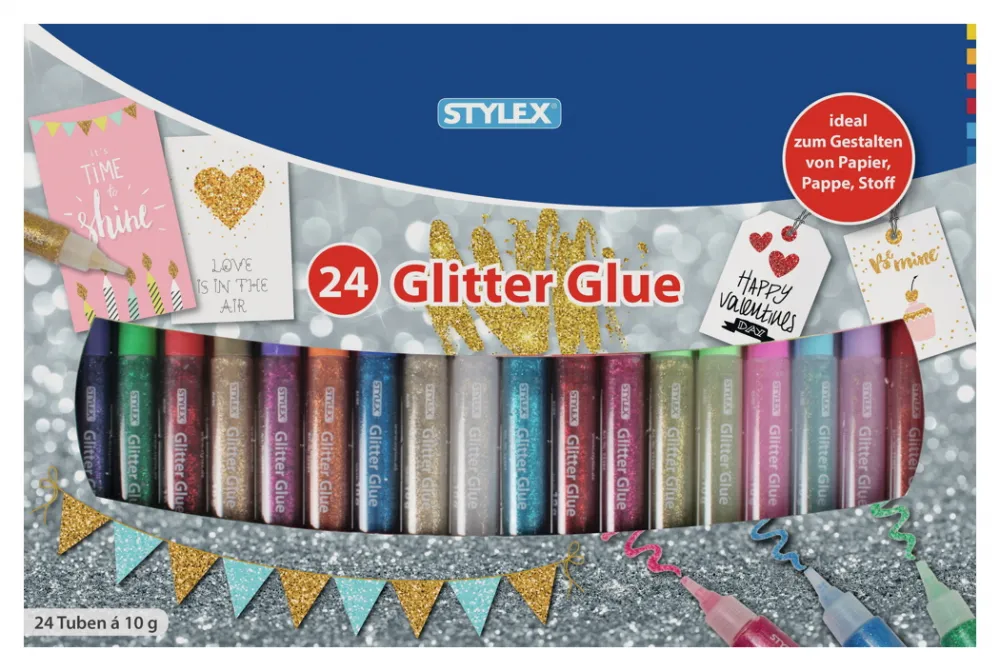 Glitter Glue 3D 24 Tuben