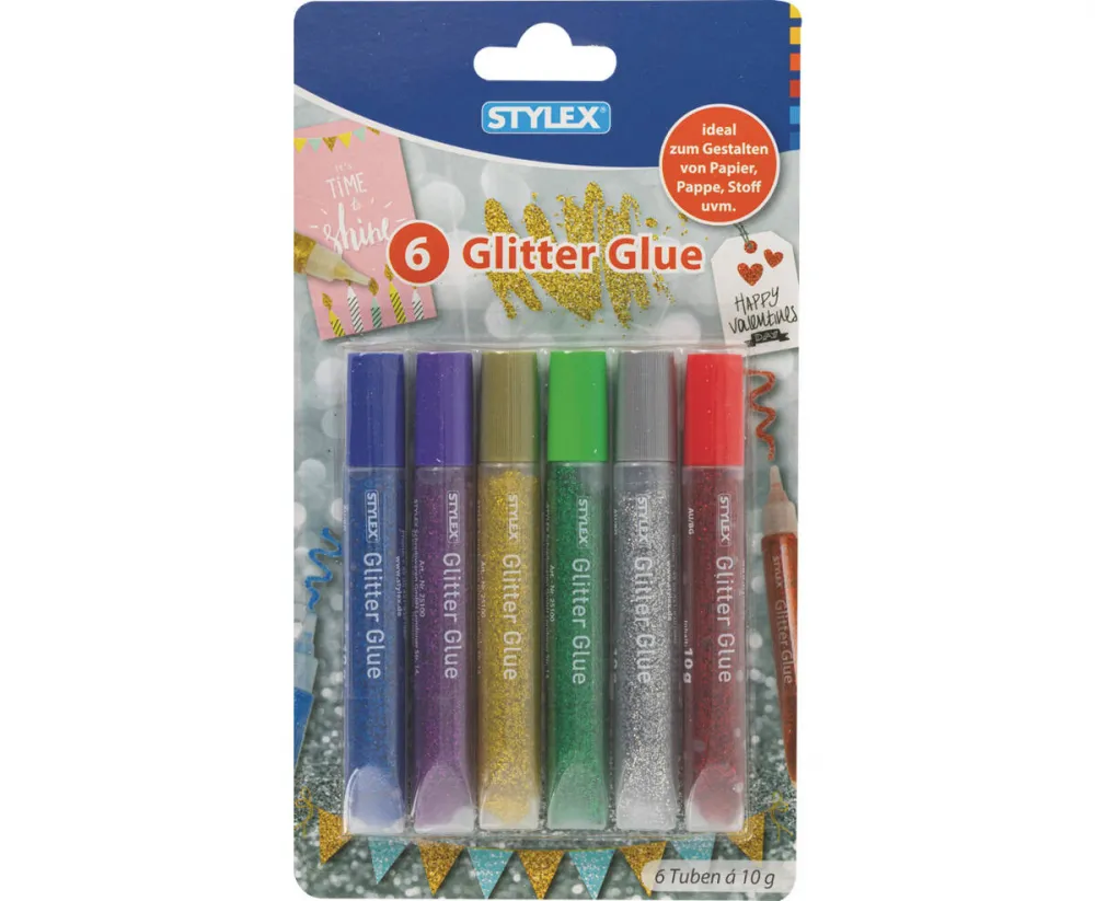 Glitter Glue 6 Tuben à 10 g