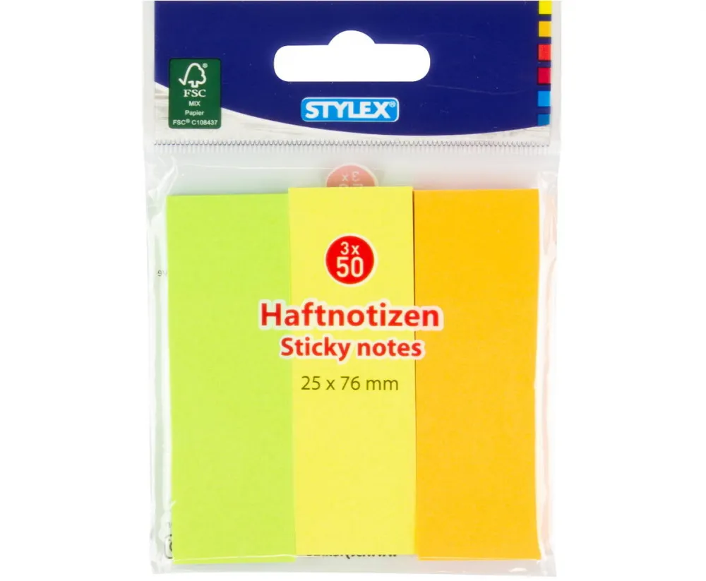 Haftnotizen fbg 25x76mm 150Blatt