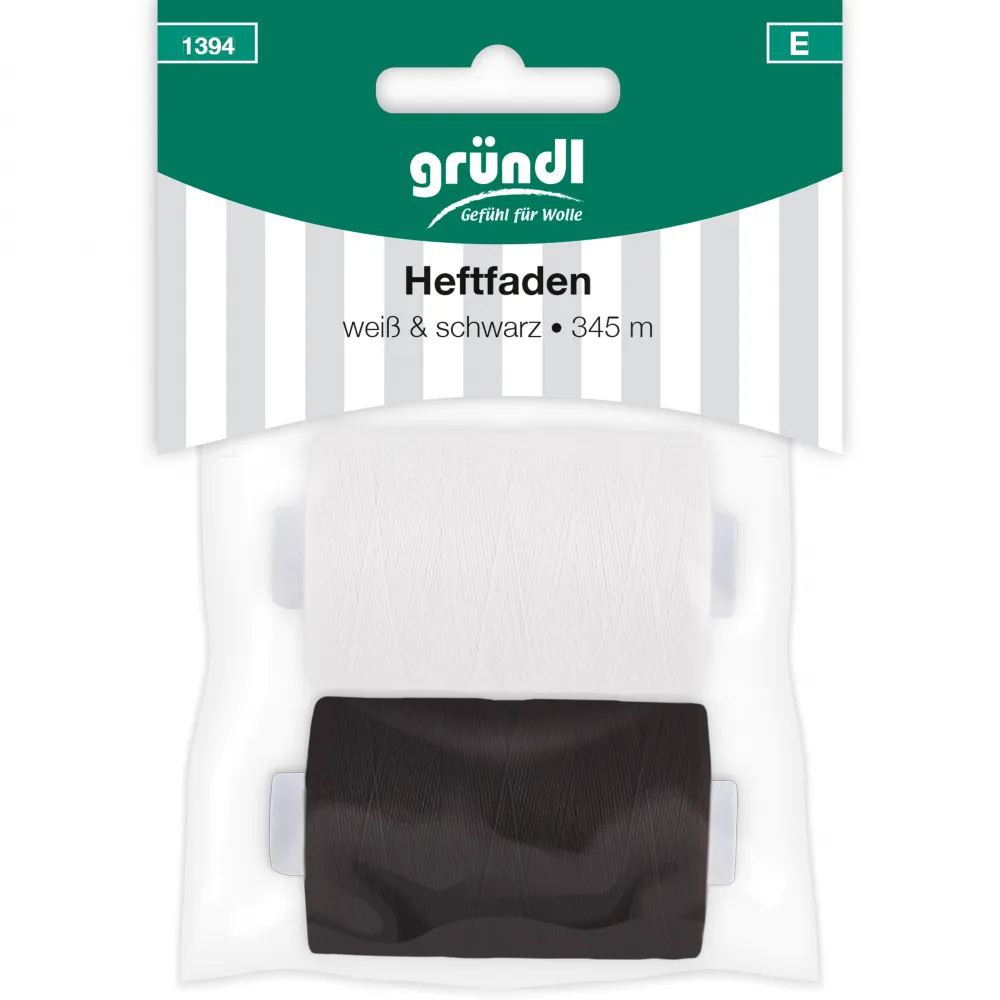 Heftfaden 2St weiß+schwarz