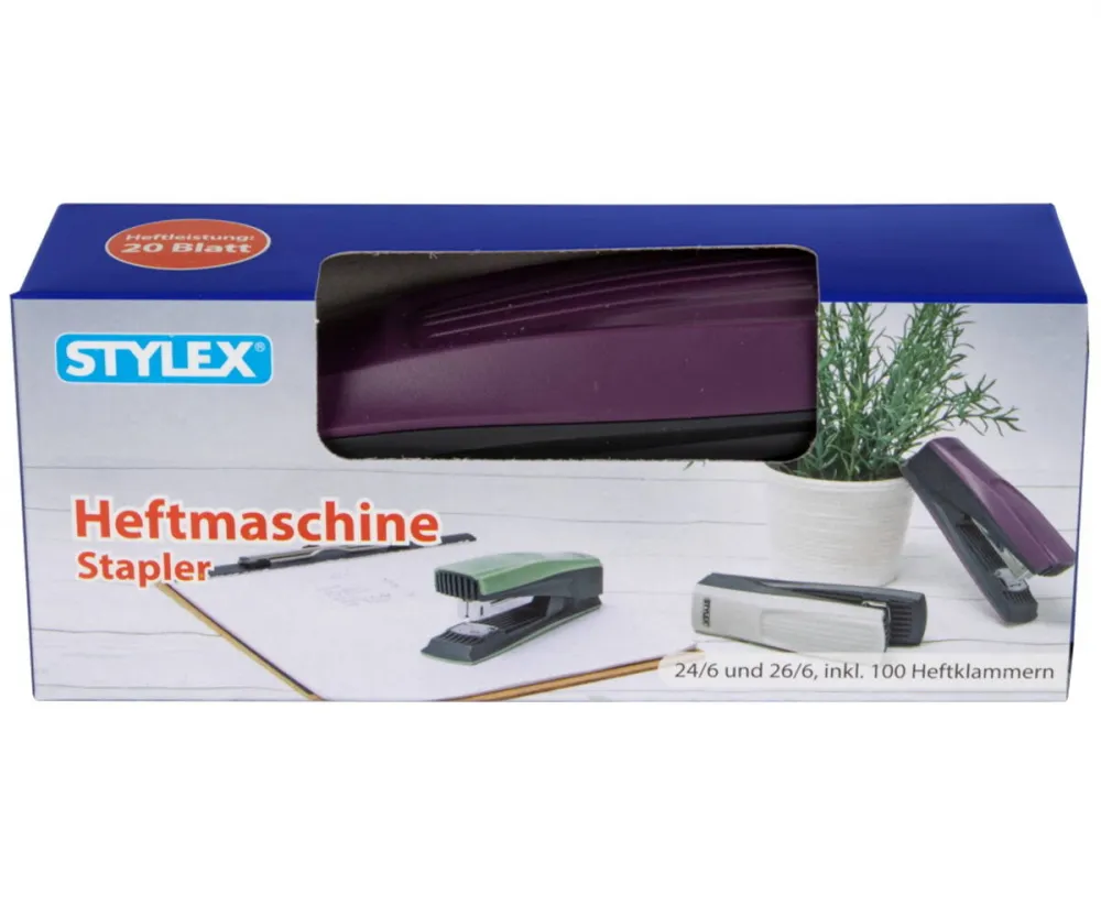 Heftmaschine 24/6-26/6 farbig sortiert