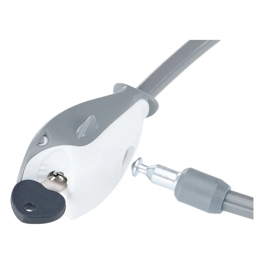 Kabelschloss Automatisches Schließsystem L: 650 mm grau mit Hai Kopf-Verschluss