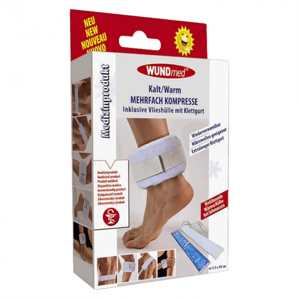 Kalt/Warm Kompresse Vlieshülle mit Klettgurt 2-teilig
