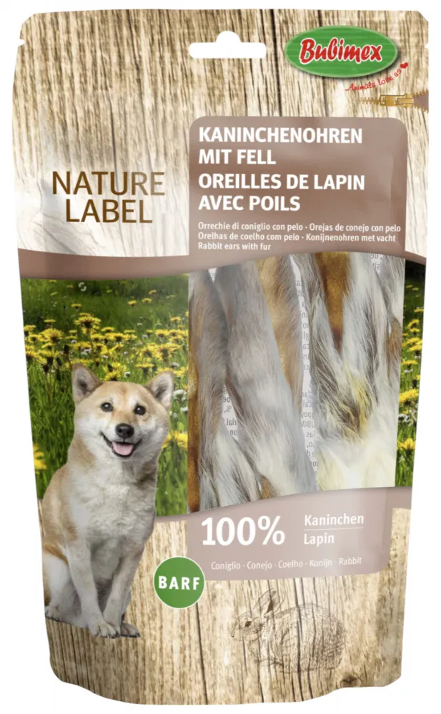 Kaninchenohren mit Fell, 7 Stück 100g