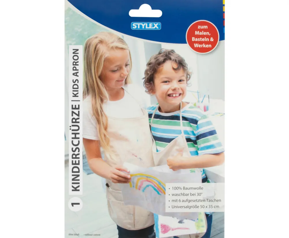 Kinder-Malschürze Baumwolle 35 x 52 cm 6 Taschen