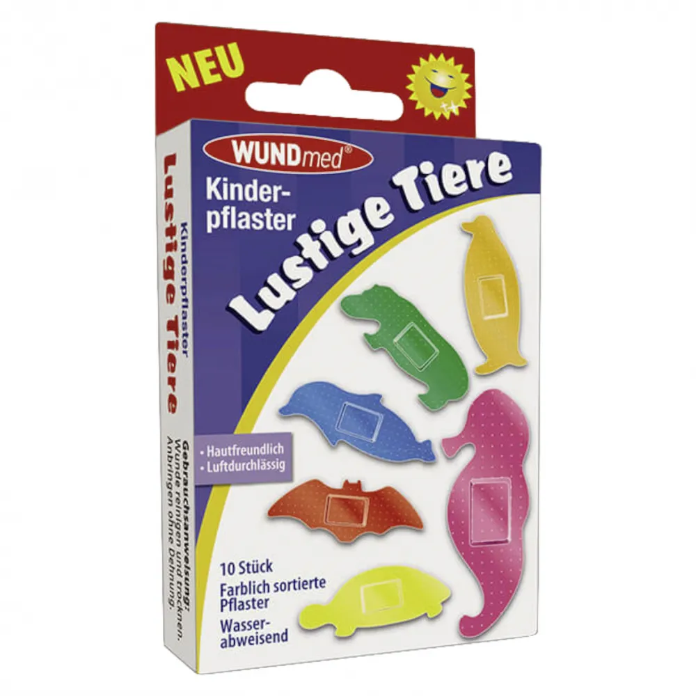 Kinderpflaster 10er Lustige Tiere