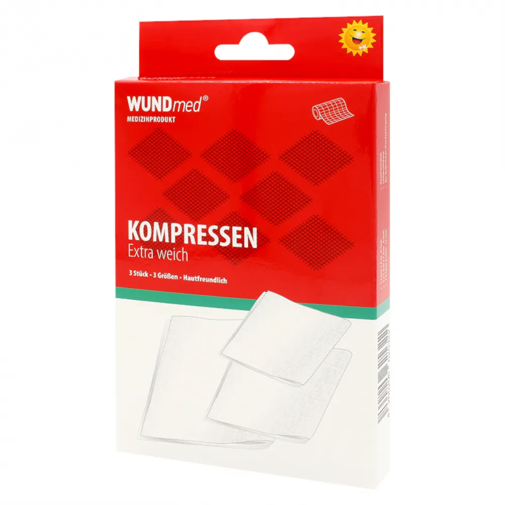 Kompressen, 100% Baumwolle, 3 Größen
