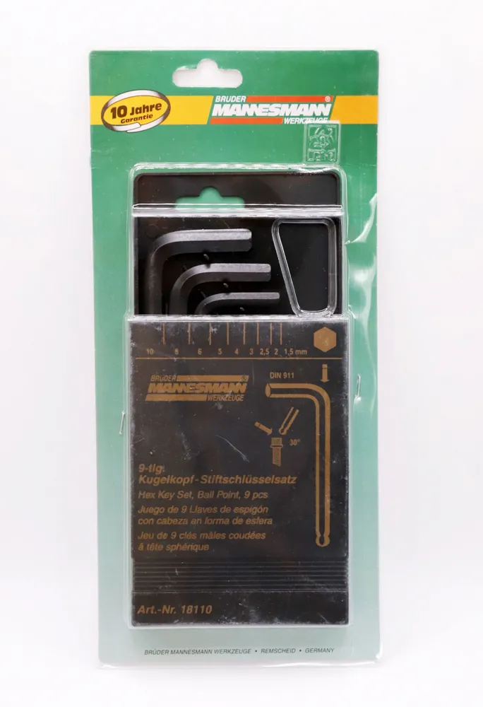 Kugelkopf-Stiftschl.-Satz 6-kant, 9-tlg.,