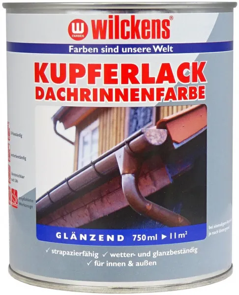 Kupferlack Dachrinnenfarbe hgl 750ml