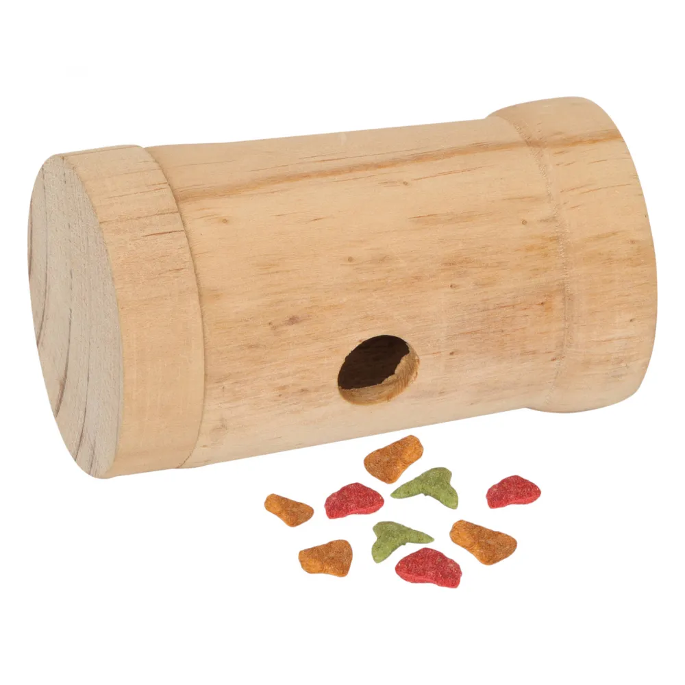 Leckerli-Rolle aus Holz, 10 cm / Ø 6 cm, befüllbar