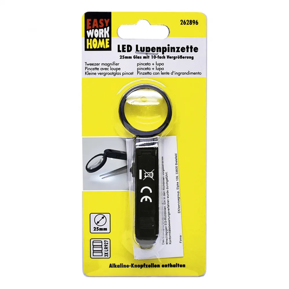 LED Lupenpinzette 10fach Vergrößerung
