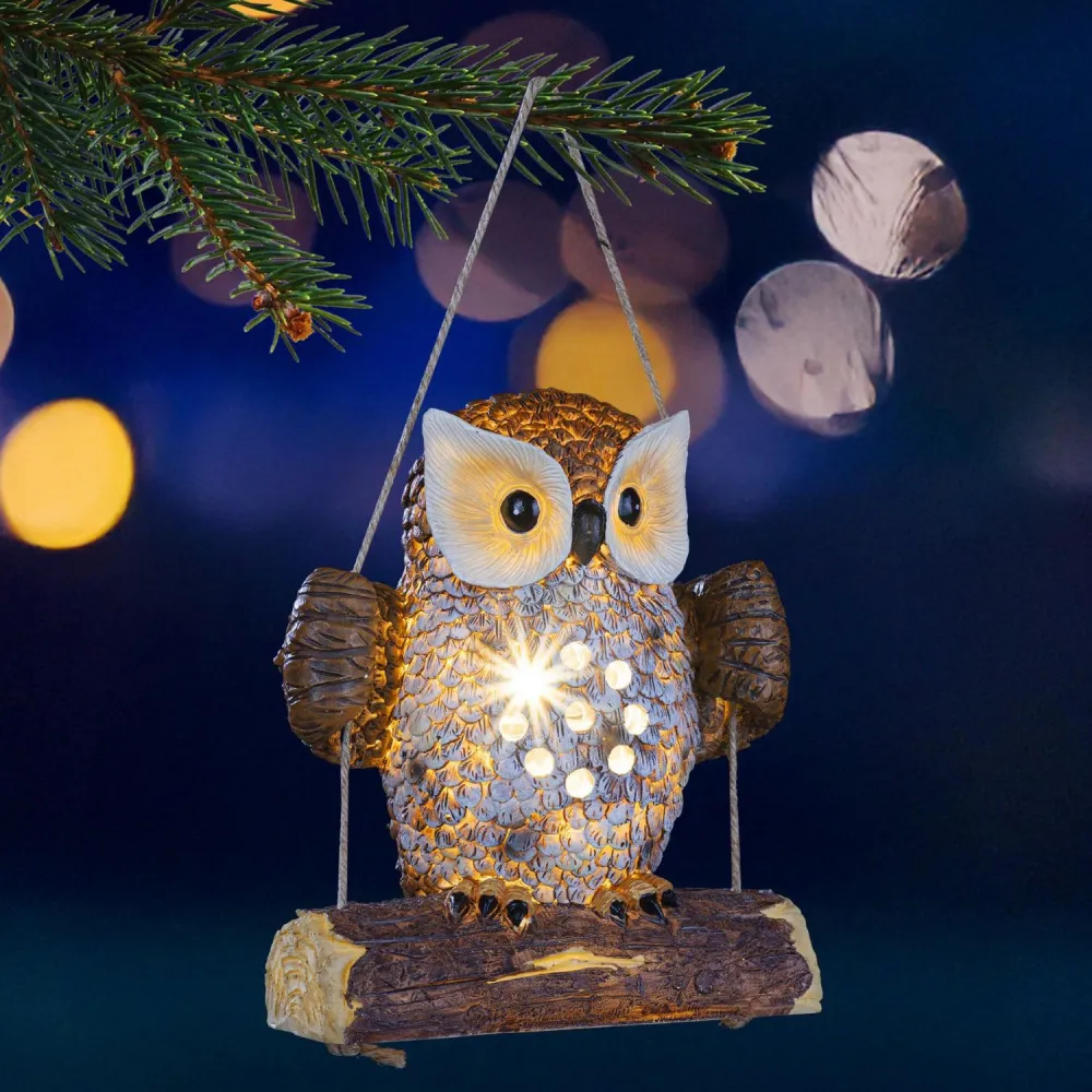 LED Solar Eula auf Schaukel 14x8x17cm