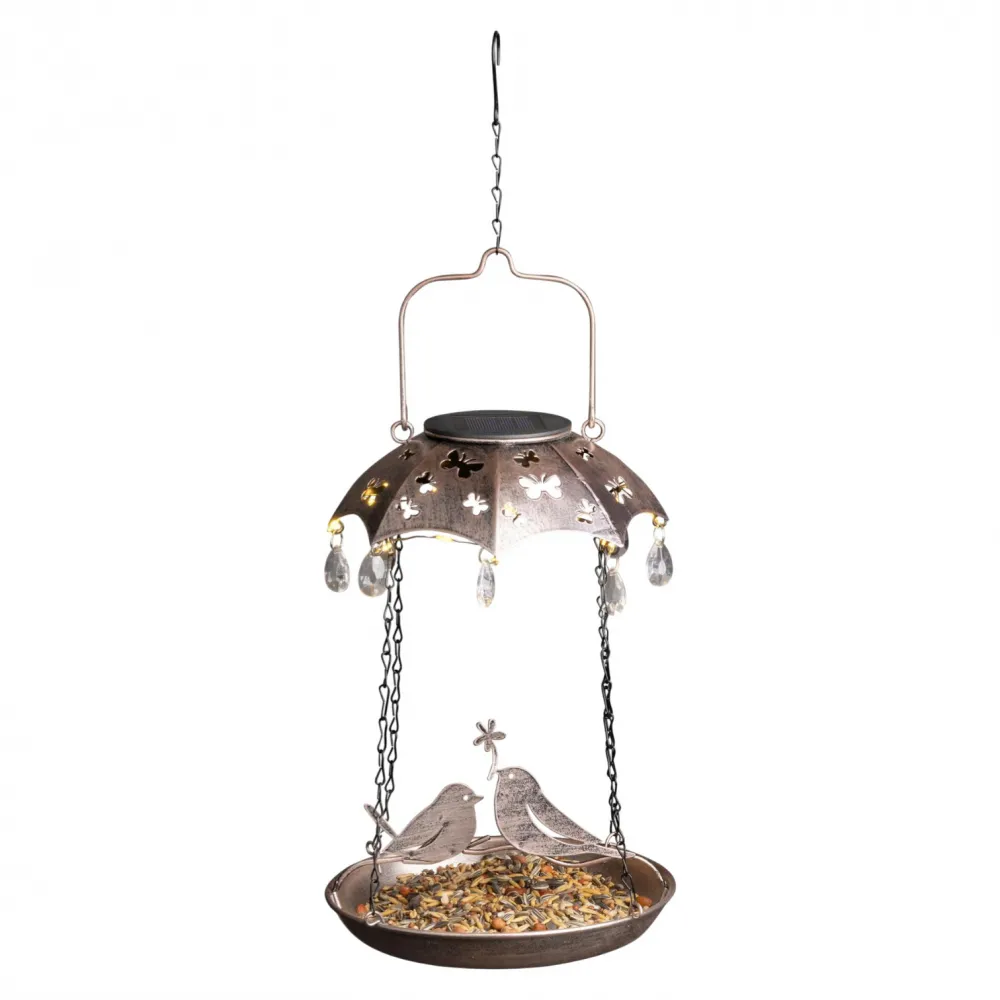 LED Solar Vogelfutterstation 19x19x49cm