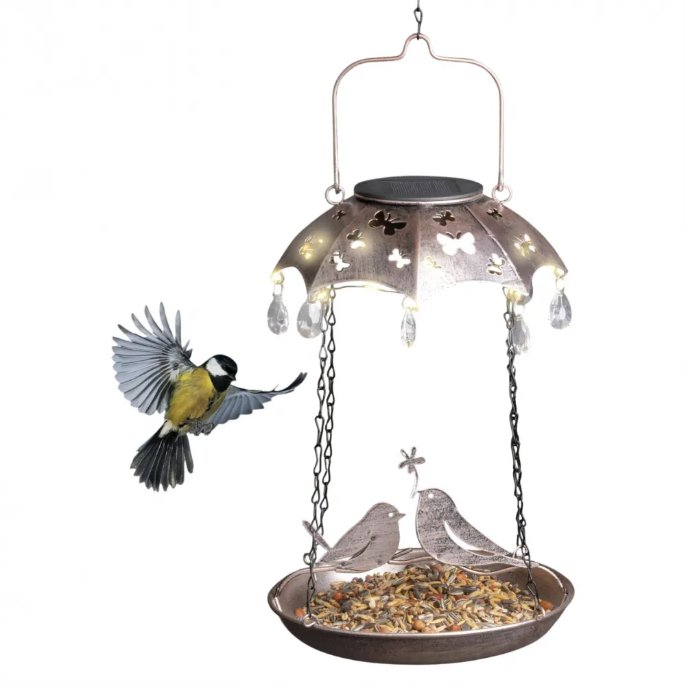 LED Solar Vogelfutterstation 19x19x49cm