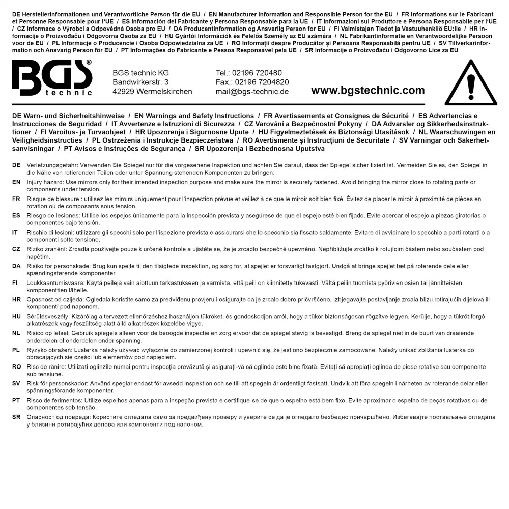 LED-Teleskop-Inspektionsspiegel 290 - 876 mm