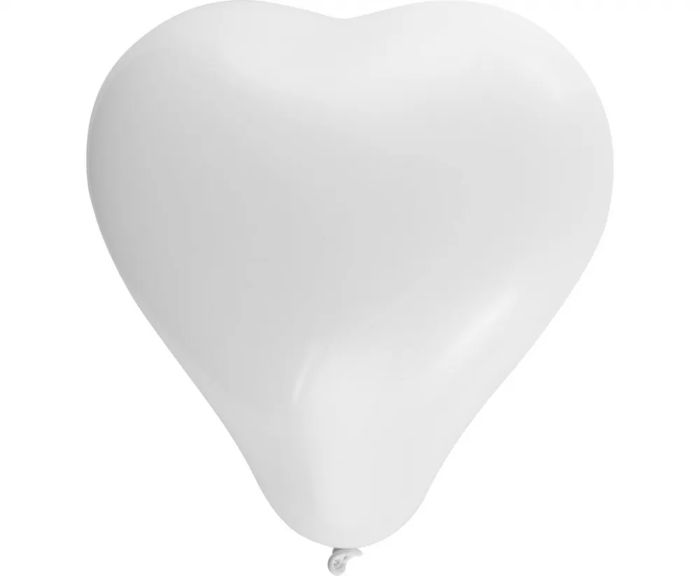 Luftballons weiße Herzen 6 Stück