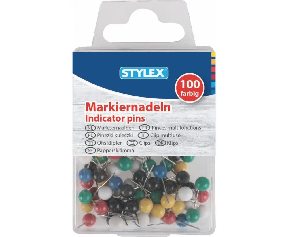Markiernadeln farbig 100er Schachtel
