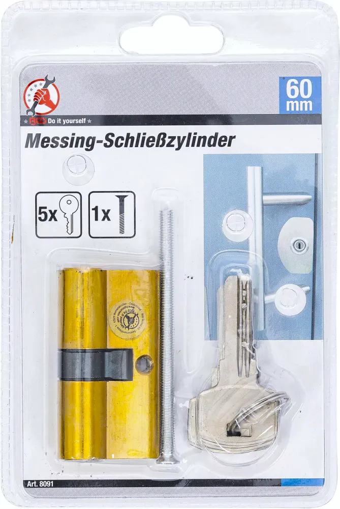 Messing-Schließzylinder, 60 mm