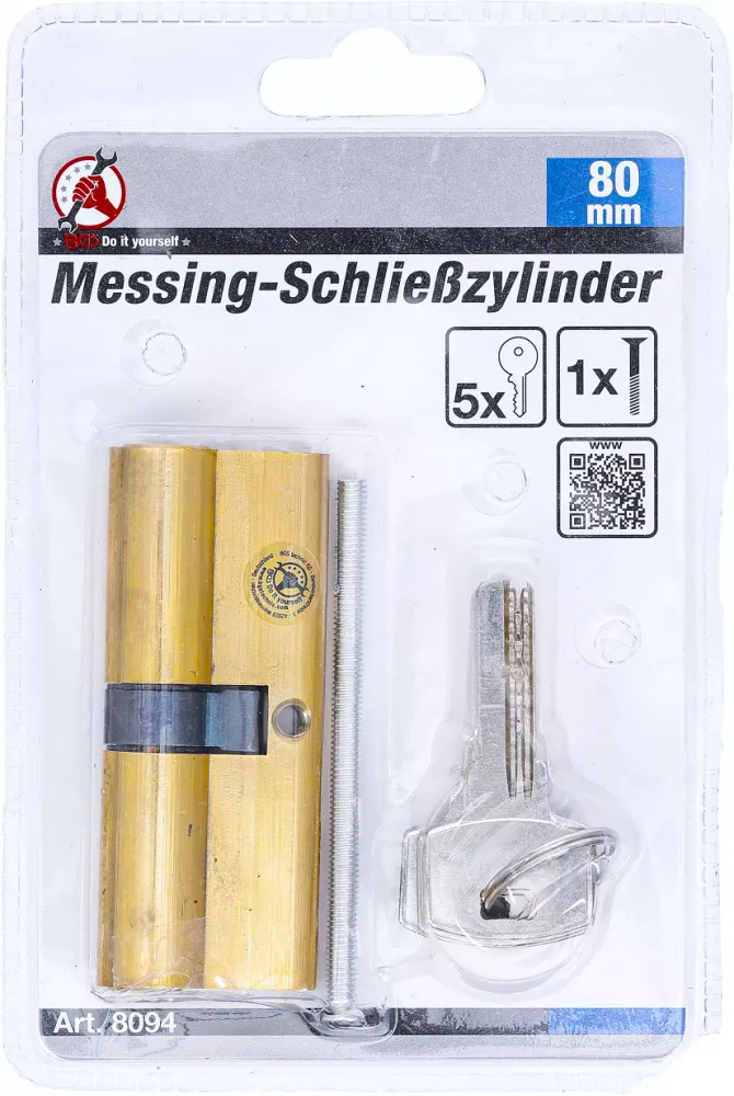 Messing-Schließzylinder, 80 mm
