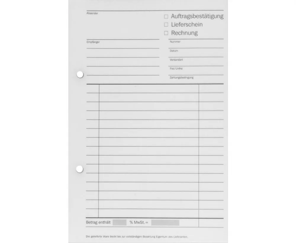 Multiformular DIN A5 2 x 40 Blatt FSC