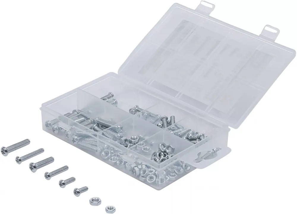 Muttern- und Schrauben-Sortiment, M4 + M5 metrisch, 125-tlg.