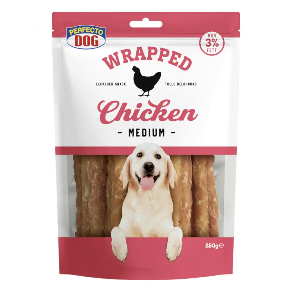 Perfecto Dog Wrapped Chicken Medium 250g