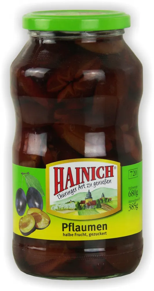 Pflaumen hb. Frucht, gez. 720ml