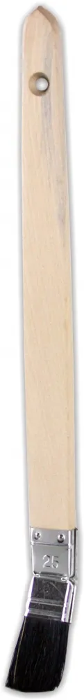 Plattpinsel gebogen, 25mm Naturborste 70% Tops, schwarz