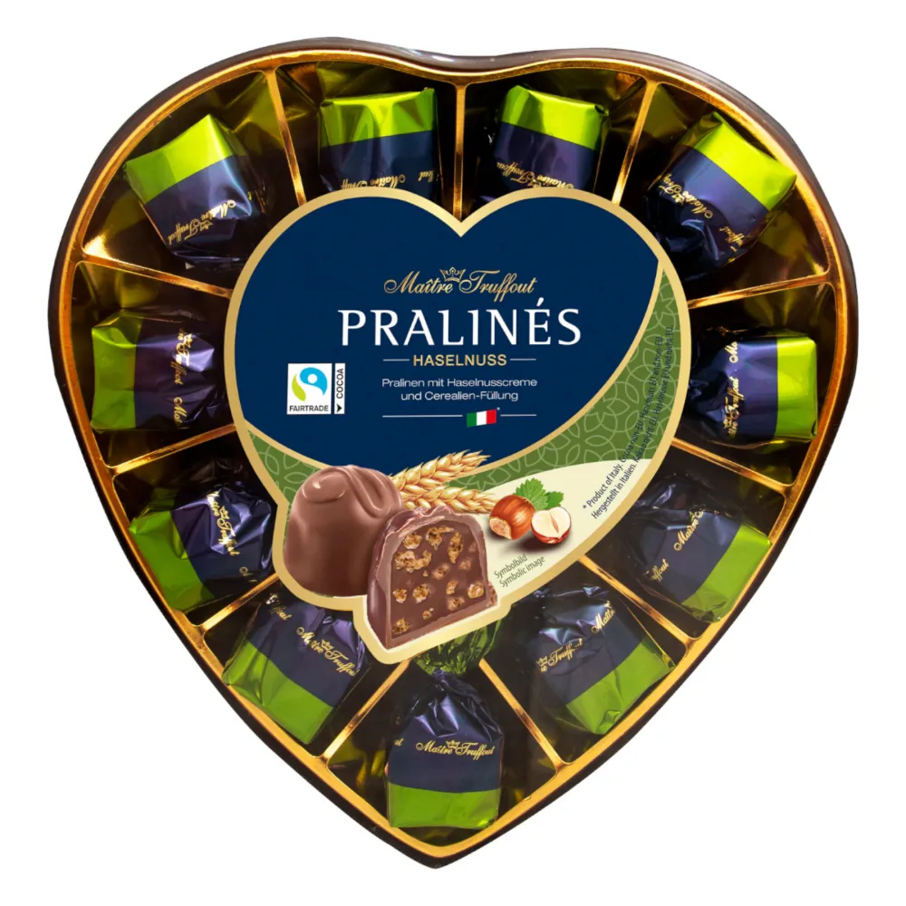 Pralinen Milchschokolade Haselnuss & Cerealien Herz 165g